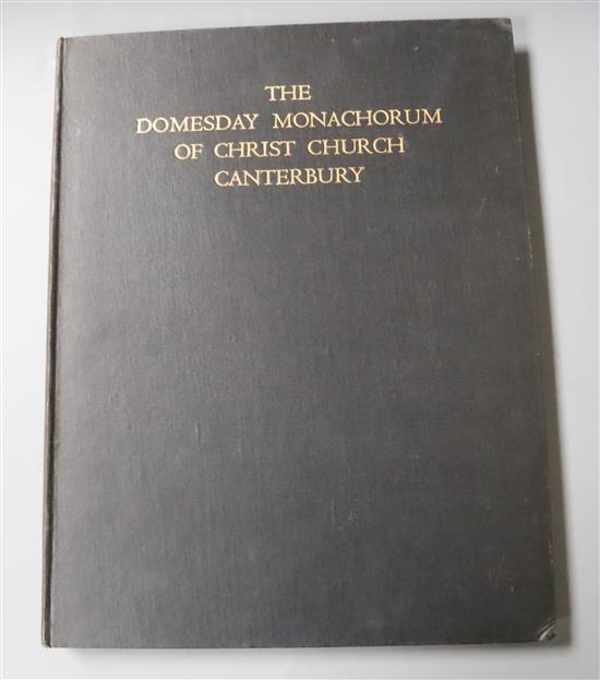 CANTERBURY: Douglas, David C. (Editor) - The Domesday Monachorum of Christ Church Canterbury, folio, black cloth, Royal